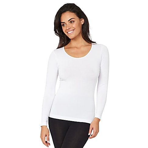 Boody Dames Top Lange Mouw - Wit