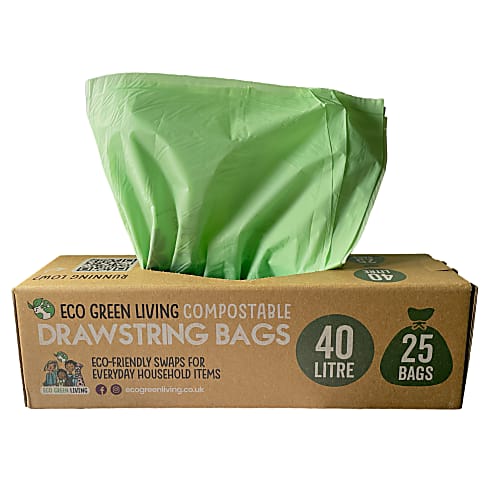 Eco Green Living Composteerbare Vuilniszakken met Koord - 40L