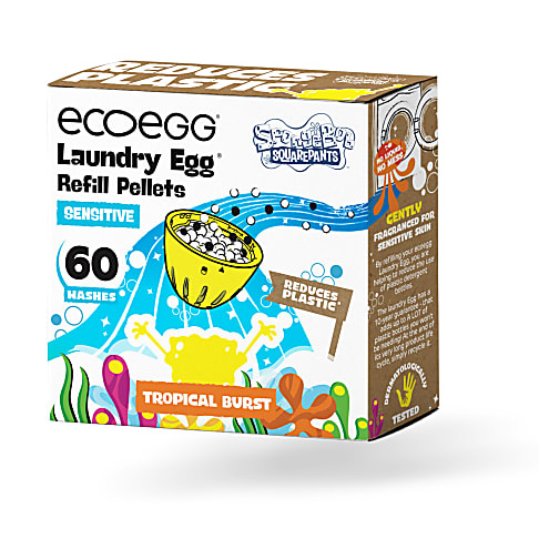 Ecoegg SpongeBob Wasbal Sensitive Refill Pellets (60 wasbeurten) - Tropical Burst