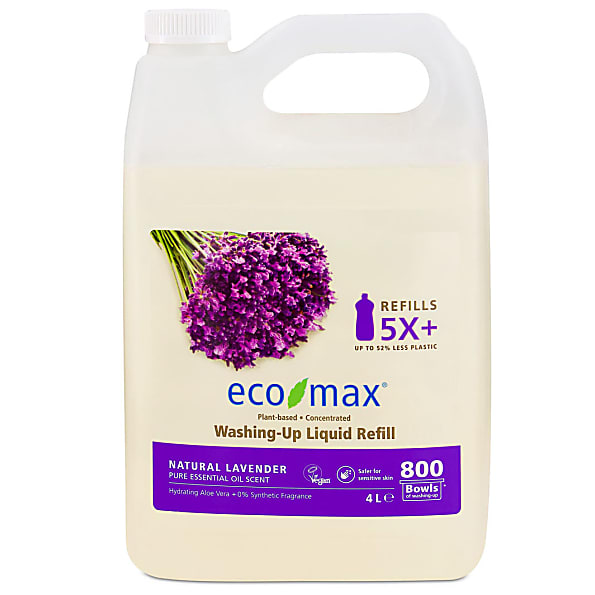 Image of Eco-Max Vloeibaar Afwasmiddel - Natuurlijke Lavendel 4L