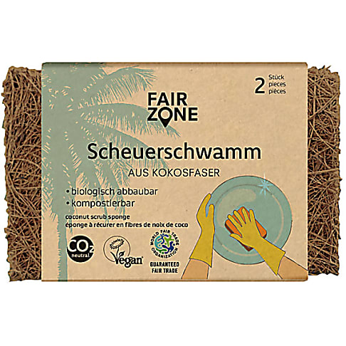 Fair Zone Schuurspons van Kokosnootvezels (set van 2)