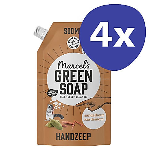 Marcel's Green Soap Handzeep Sandelhout & Kardemom Stazak Multipack x4