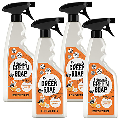 Marcel's Green Soap Keukenreiniger Spray Sinaasappel & Jasmijn Multipack x4