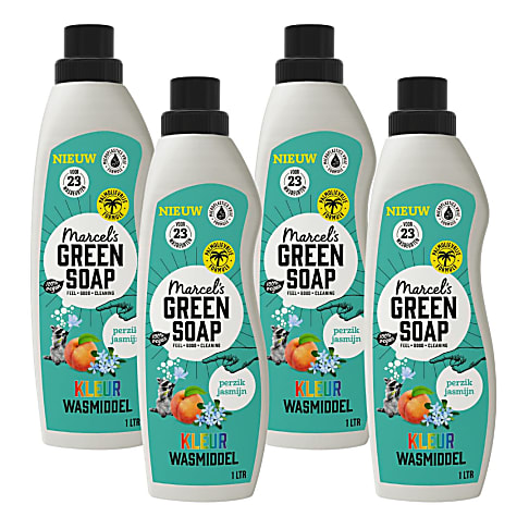 Marcel's Green Soap Kleur Wasmiddel Perzik & Jasmijn Multipack x4