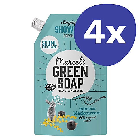 Marcel's Green Soap Douchegel Navul Stazak Mimosa & Zwarte Bes Multipack x4