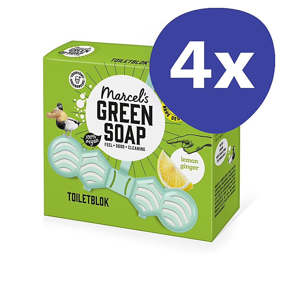 Marcel s Green Soap Marcel's Green Soap Toiletblok Citroen & Gember Multipack x4