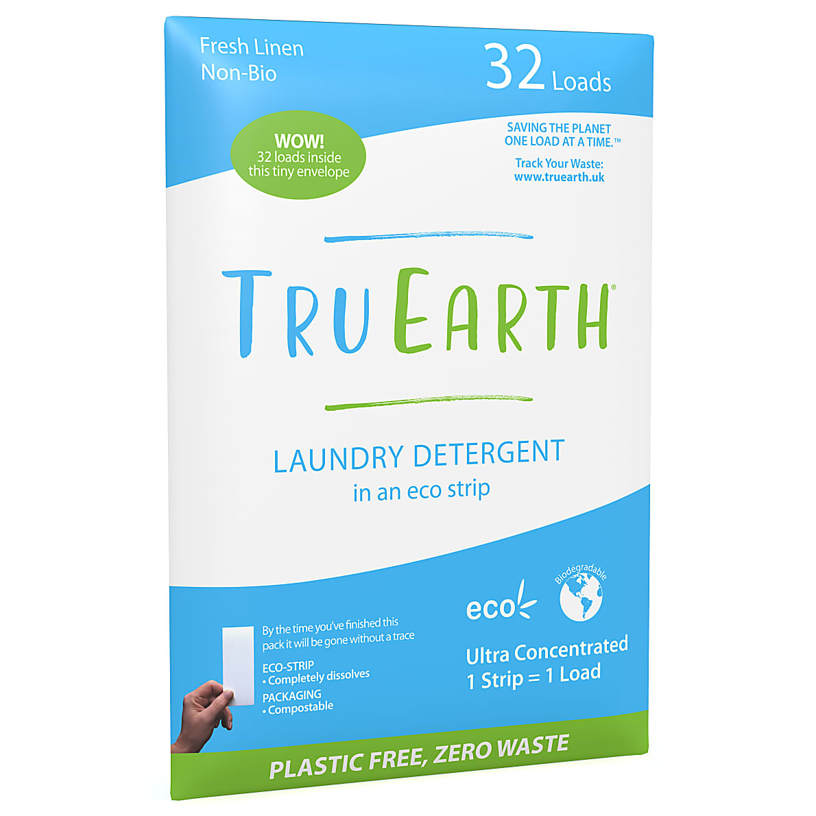 wandelen zag Verward Tru Earth Eco Wasstrips Fresh Linen (32 wasbeurten)